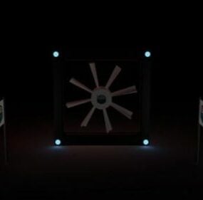 Zwart pc-koeler animatie 3D-model