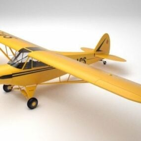 飛行機パイパー Pa-18 プロペラ飛行機 3D モデル