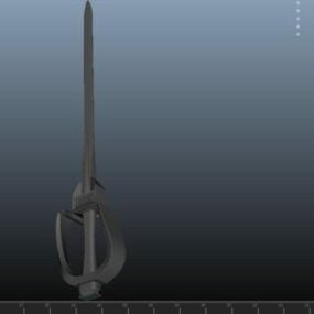 דגם תלת מימד של נשק חרב פיראטים וינטג'