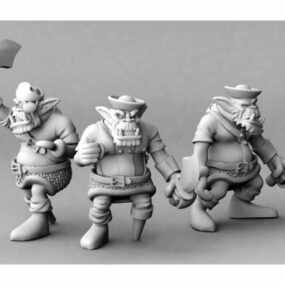 Model 3d Piratey Orks Character Sculpt