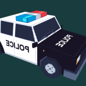 Modelo 3d do carro de polícia Pixel Gameing