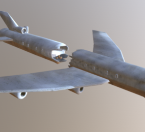 Avión militar estrellado modelo 3d