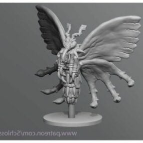 Modello 3d della scultura del personaggio della farfalla velenosa