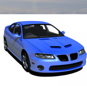 Blue Pontiac Gto Car 3d μοντέλο