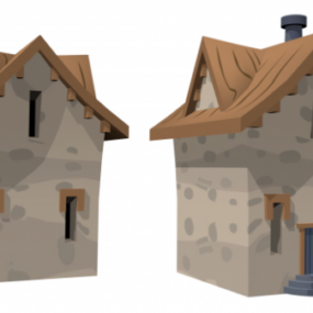 3д модель дизайна каменного деревянного дома