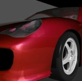 قرمز پورشه اسپرت خودرو مدل سه بعدی