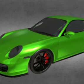 Car Green Porsche 911 Gt2 3d model