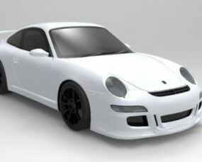Model 3d Kereta Putih Porsche Gt3