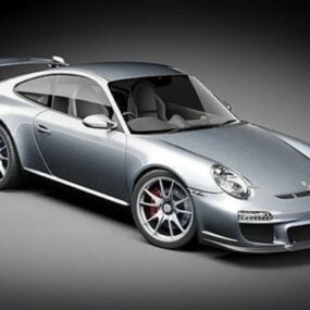 Hopeinen Porsche 911gt Car 3D malli