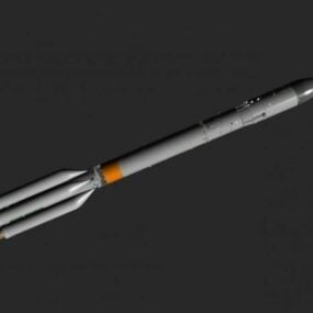 Space Proton Rocket Weapon דגם תלת מימד