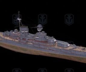 ロシアのピョートル巡洋艦 3D モデル