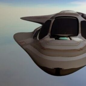 3D model mimozemské futuristické kosmické lodi Delta