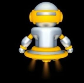 Žlutý robotický 3D model Droid
