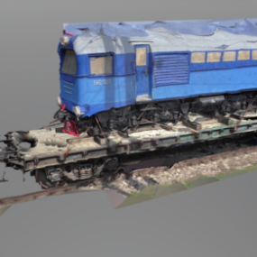 Old Diesel Locomotive Vehicle 3d model