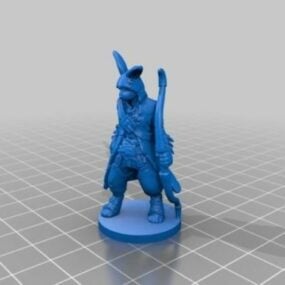 Rabbit Archer Game Character 3d-modell