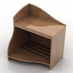 Prosta pozioma półka z szufladą Model 3D
