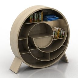 Round Book Shelves Design 3d model