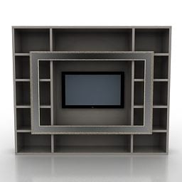 Wall Rack Tv Furniture 3d model
