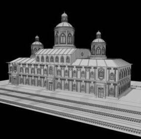 نموذج بناء محطة السكة الحديد العتيقة ثلاثي الأبعاد