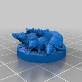 Escultura de enjambre de ratas modelo 3d