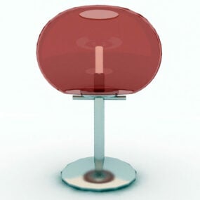 3D-Modell der Leselampe mit rotem Schirm