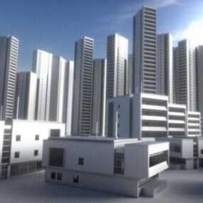 דגם תלת מימד של בנייני מגורים בעיר
