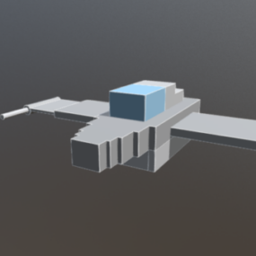 חללית רטרו Lowpoly עיצוב מודל תלת מימד
