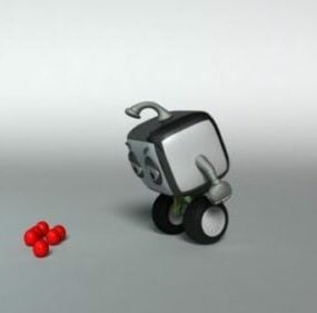 Кубический робот-бот Rigged модель 3d