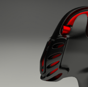 Black Robot Head 3d model