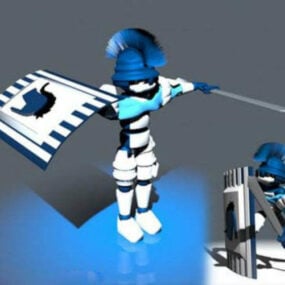 Персонаж робот-мечник 3d модель