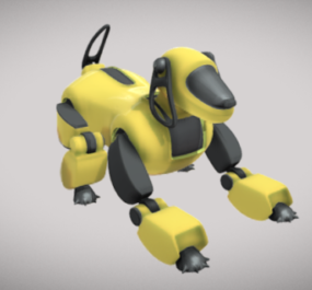 Conception de robot chien modèle 3D