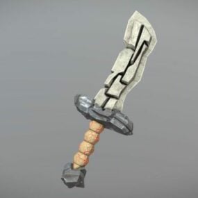 Rock Bone Dagger Weapon 3d model