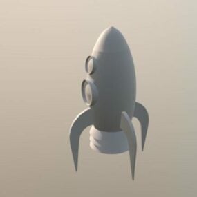 Cartoon Rocket Ship 3d model