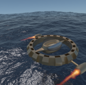 Mô hình 3d khái niệm tàu ​​chiến tên lửa