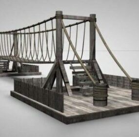 Modello 3d della costruzione di un ponte di corda