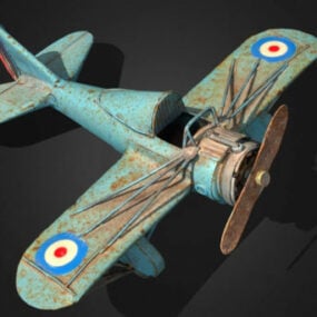 Rustic Iron Airplane Toy 3d model