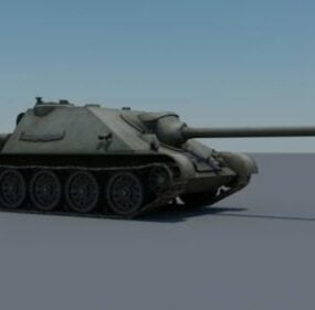 Tanque ruso Su-122 modelo 3d