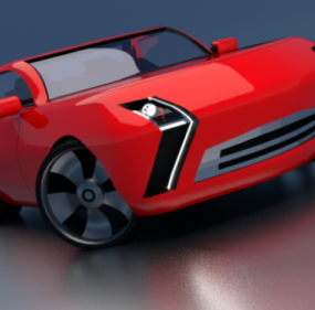 红色超级汽车设计3d模型