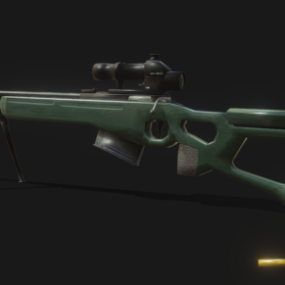 Fusil de sniper Sv98 avec lunette modèle 3D
