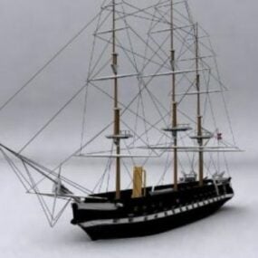 19th Century Sailing Ship 3d model