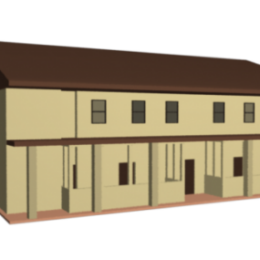 Simple School Building 3d model