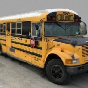 Modelo 3d del vehículo del autobús escolar de EE. UU.