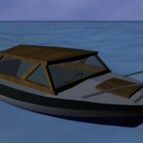 Bateau de pêcheur en mer modèle 3D