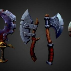 Set Of Axes Weapon 3d model