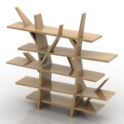 Estantería de madera Roche Design modelo 3d