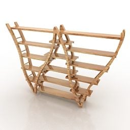 رف خشبي تصميم فيفالا نموذج ثلاثي الأبعاد