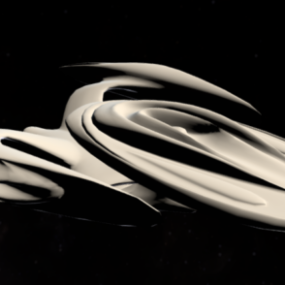 Mô hình 3d thiết kế tàu vũ trụ khoa học viễn tưởng Libido