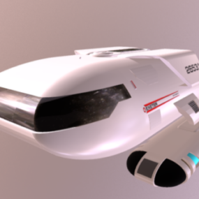 Model 3d Desain Kapal Angkasa Sci-fi Craft Shuttle