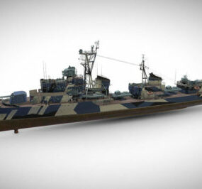 Siliwangi Destroyed Ship 3D-malli