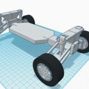 Modelo 3d de coche con chasis simple